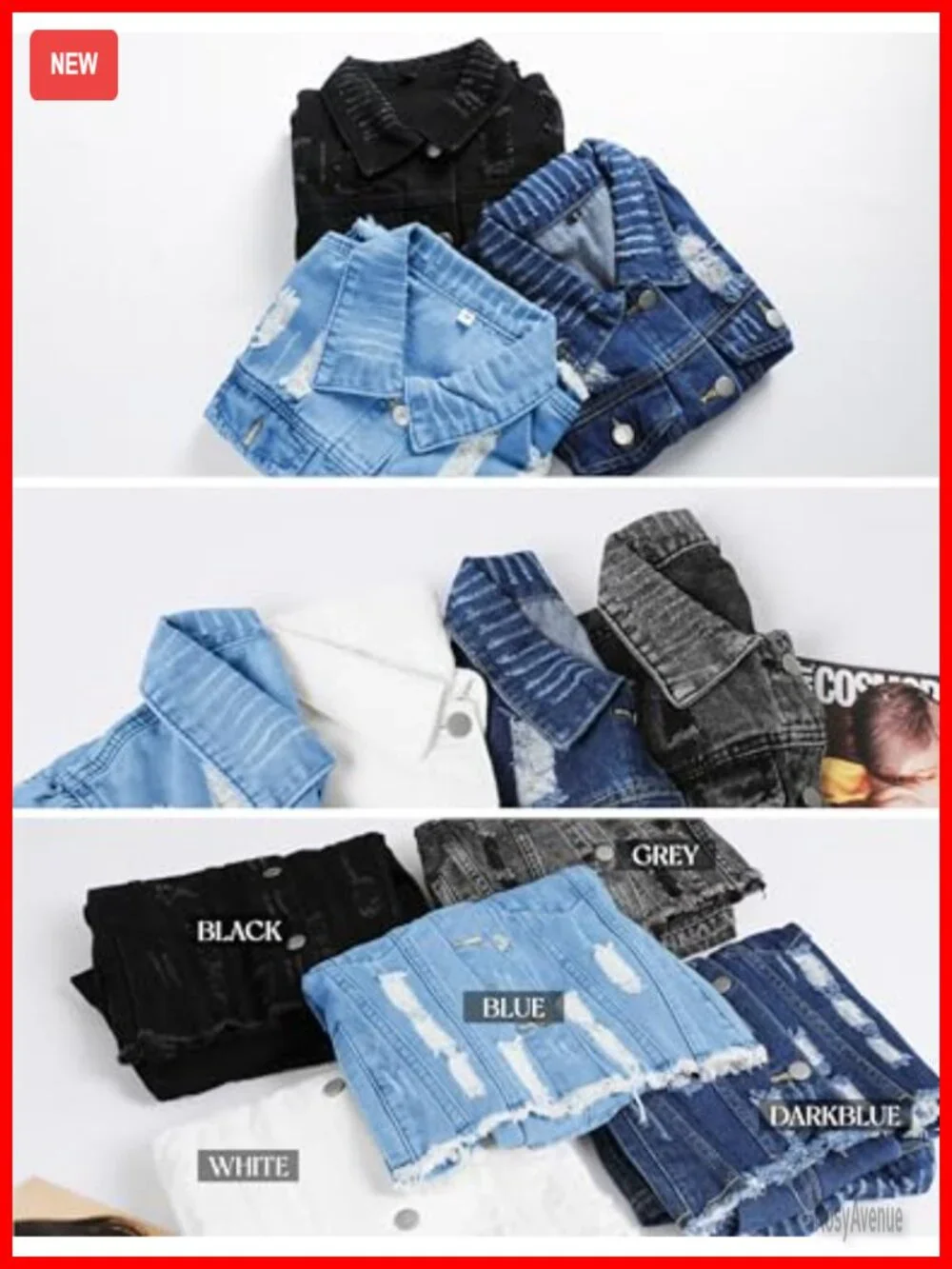 Puff Sleeve Denim Crop Top Long-Sleeve Frayed Hem Jean Jacket